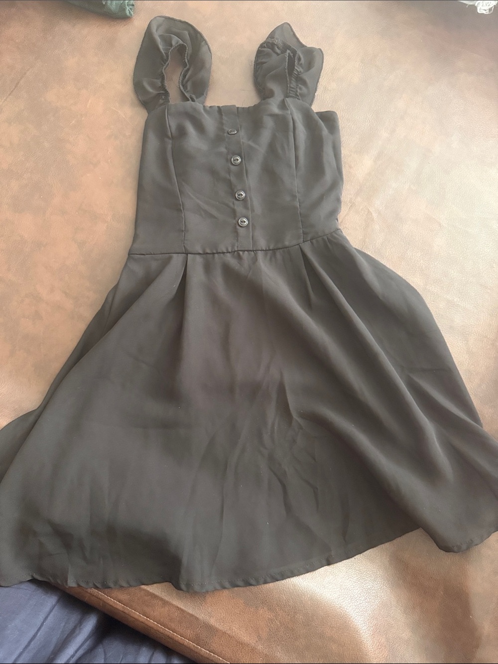 Un Deux Trois black chiffon dress